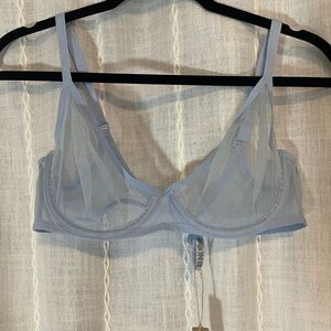 NWT SKIMS Ultra Fine Mesh Underwire Scoop Bra Sheer